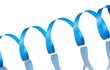 beautiful blue streamer isolated on white