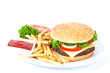 Burger mit Pommes Frites