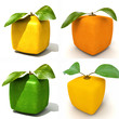 Four Cubic fruits