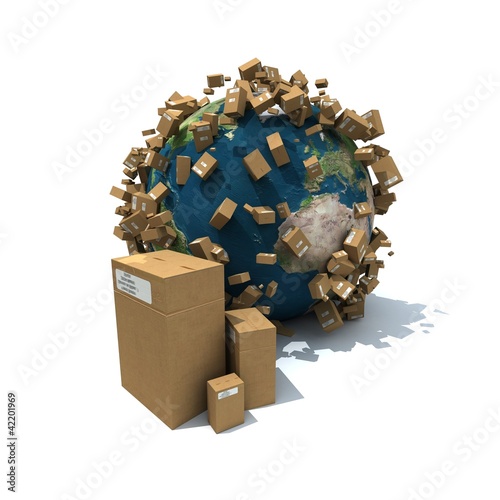 Ilustración: Worldwide carton delivery Worldwide carton delivery