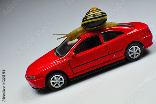 Photo: Auto et escargot Auto et escargot