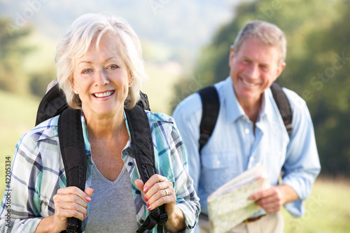 Photo: Senior couple on country walk Senior couple on country walk