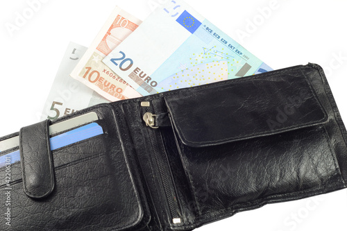 Foto: Brieftasche mit Euro-Banknoten Brieftasche mit Euro-Banknoten