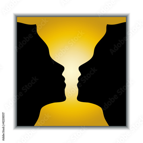 Vector: Optical illusion. Holy grail or two girls? Optical illusion. Holy grail or two girls?