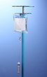 Intravenous therapy on blue background