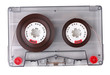 Audio cassette with color label isolated on white