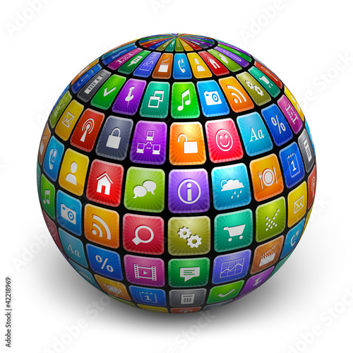 Illustration: Sphere from color application icons Sphere from color application icons
