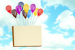 Billboard flying on balloons