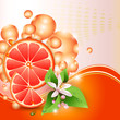 Abstract background with juicy slices of grapefruit