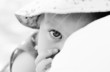 father holding his daughter, focus on the eyes