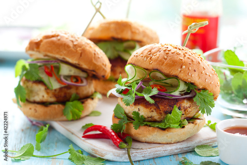Photo: Thai chicken burger Thai chicken burger