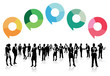 business people with speech bubbles