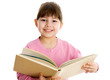 Cheerful girl  with book