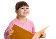 Cheerful girl  with book