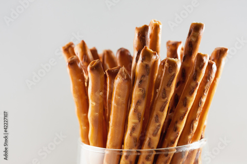 Photo: Salted pretzels in a glass Salted pretzels in a glass