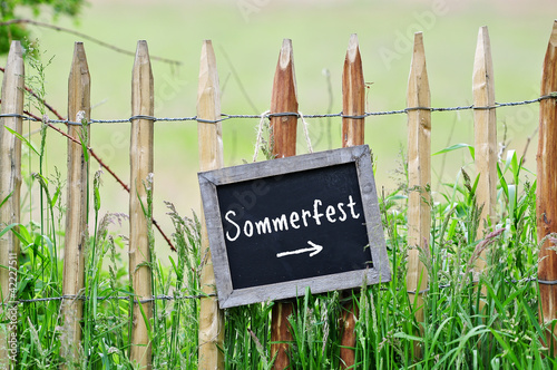 Foto: Sommerfest auf Tafel geschrieben Sommerfest auf Tafel geschrieben