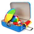 Suitcase with Different Accessories for Vacation