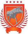 Vector: illustration of an abstract shield with the bull illustration of an abstract shield with the bull