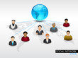 Social networking 3D background with people connect with network