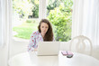 Woman using laptop