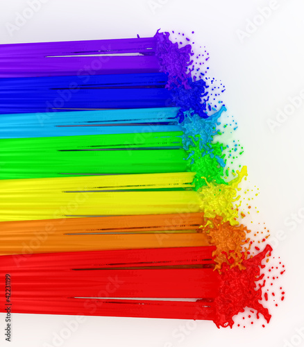 Illustration: splashes color paint as a rainbow splashes color paint as a rainbow