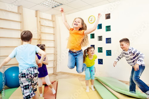 Photo: children enjoying gym class children enjoying gym class