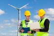 Two Engineers in a Wind Turbine Power Station