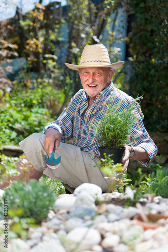 Photo: Senior in garden Senior in garden