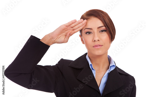 Photo: business woman saluting business woman saluting