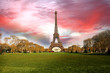 Photo: Eiffel Tower with park in Paris, France Eiffel Tower with park in Paris, France