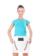 Woman holding  digital scale