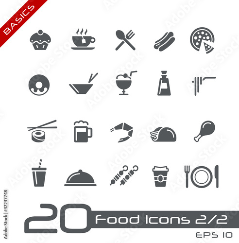 Vektor: Food Icons - Set 2 of 2 // Basics Food Icons - Set 2 of 2 // Basics