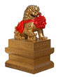 Foto: chinese lion guard with red ribbon chinese lion guard with red ribbon