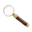 Magnifying glass with a wooden handle