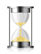 Time is money - vector hourglass with coins