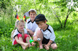 Kinder im Fußballfieber