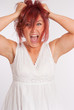Hysterical red haired girl