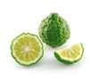 Foto: Kaffir lime slice on white background Kaffir lime slice on white background