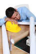 Architect sleeping on the job