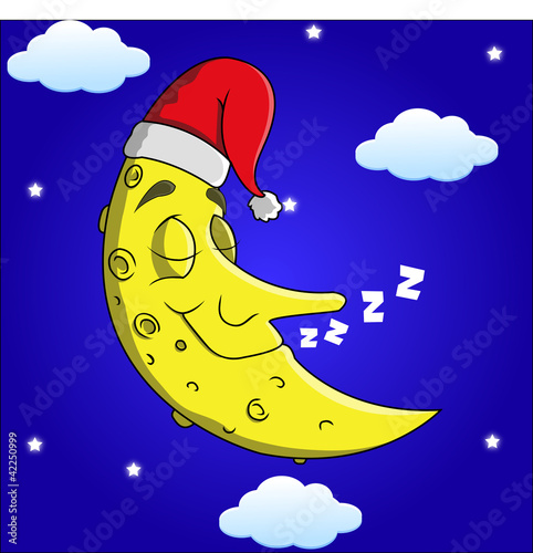 Vector: Sleeping Cartoon Moon Sleeping Cartoon Moon