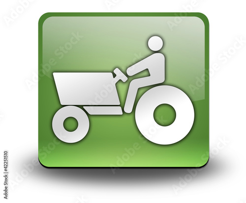 Illustration: Green 3D Effect Icon "Tractor" Green 3D Effect Icon "Tractor"