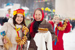 women plays during Pancake Week