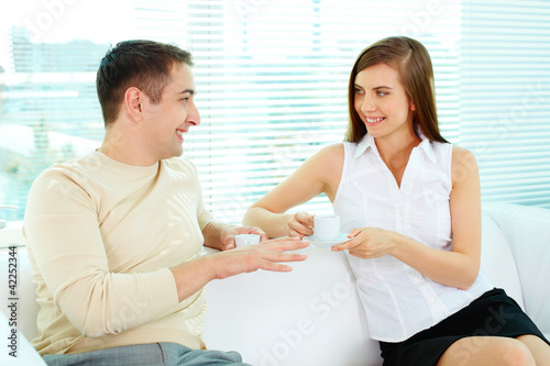 Photo: Chatting at coffee break Chatting at coffee break