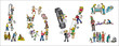 Illustration of the life of one couple, the word "love"