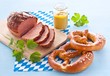 Leberkäse mit Brezel