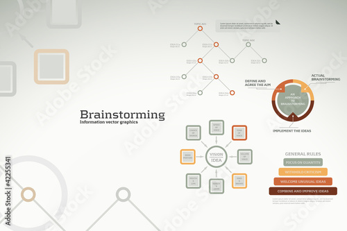 Vector: Brainstorming infographics - ideas, graphs, charts and statistic Brainstorming infographics - ideas, graphs, charts and statistic