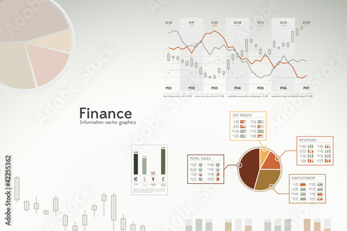 Vector: Finance infographics - icons, graphs, charts and statistics Finance infographics - icons, graphs, charts and statistics