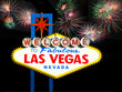 welcome to Fabulous Las Vegas Sign with fireworks