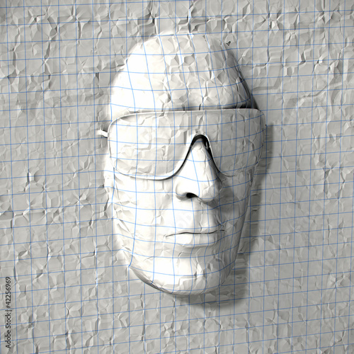 Illustration: Papier Kopf Konzept Papier Kopf Konzept