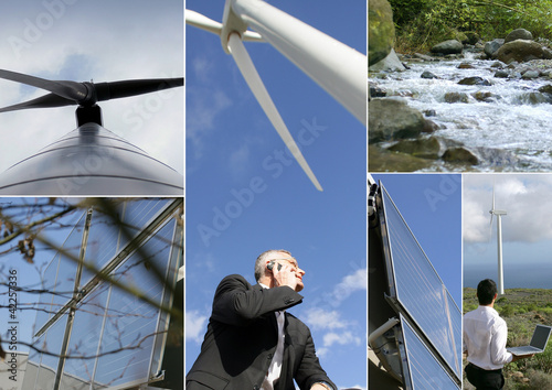 Foto: Montage of wind-farm Montage of wind-farm